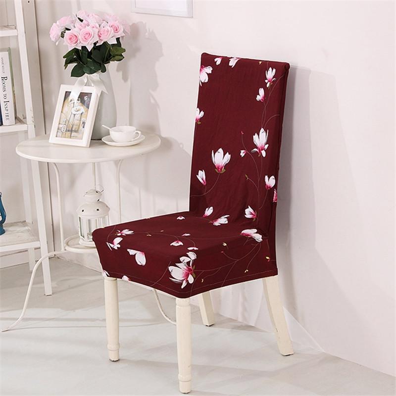 Spandex Dining Chair Cover With Back Elastic Universal Kitchen Living Room Stretch Slipcover Chair Covers Protector Seat Case
