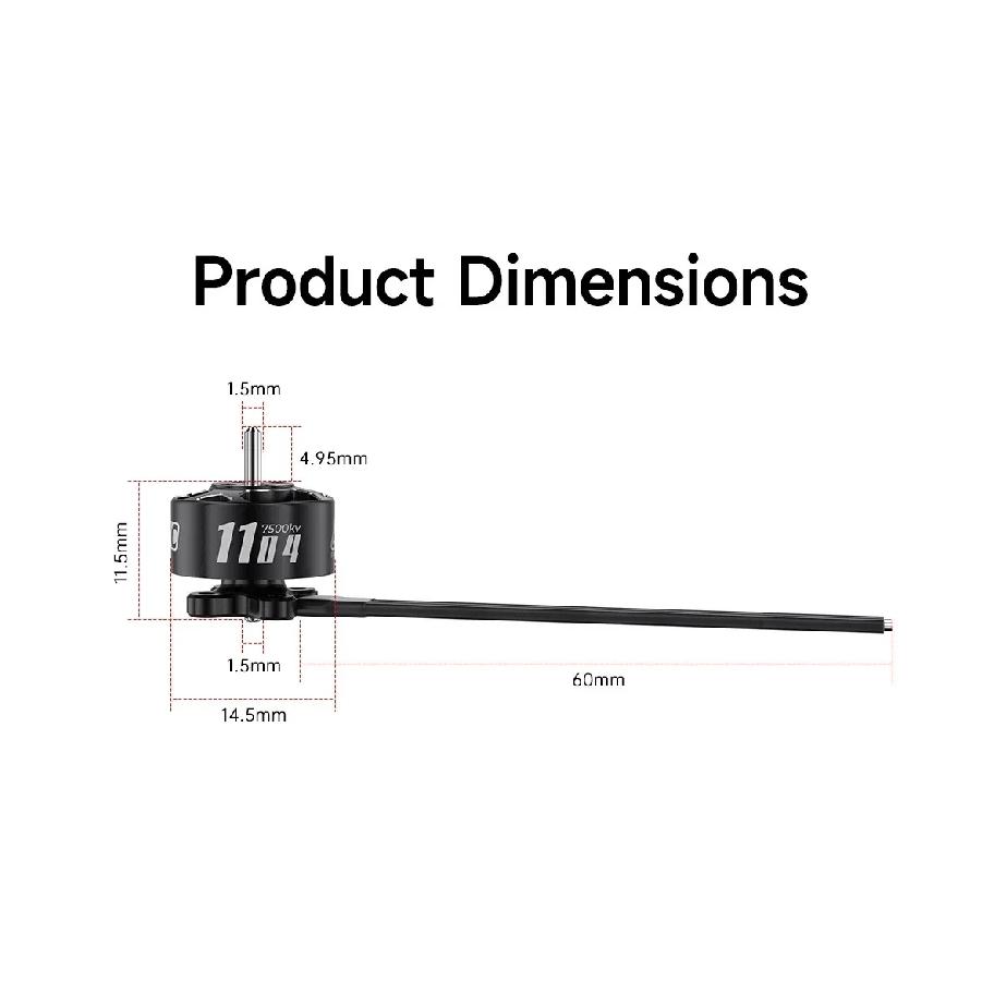 GEPRC SPEEDX2 1104 7500KV Brushless 3S Motor 13.2A for 1.6-2.2 Inch RC FPV Racing Quadcopter High Performance