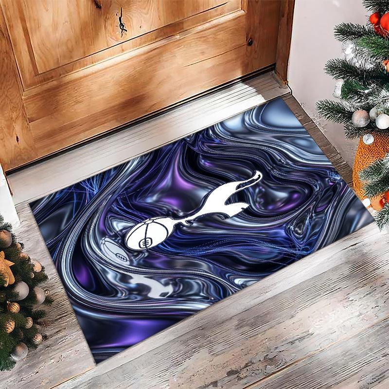 Tottenham Hotspur Bedrukte Flanellen Vloerkleed Antislip Zacht Polyester Vloerkleed Binnen Decoratie Mat voor Slaapkamer Woonkamer Bank