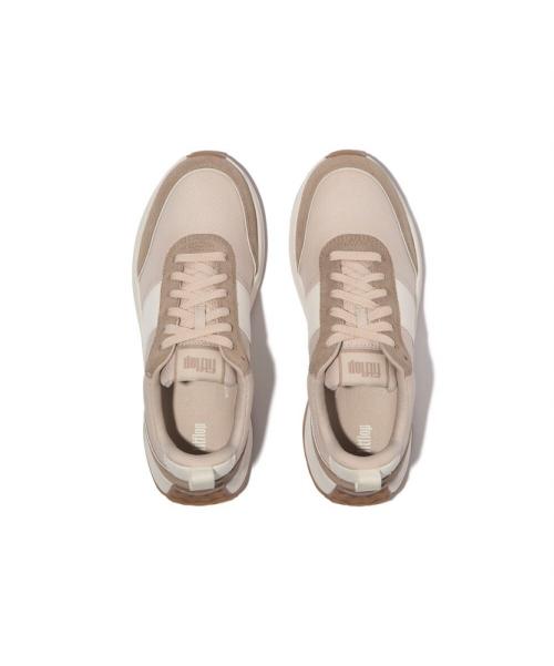 [FitFlop] Women's Suede Mix Platform Sneakers - Classic Beige/Cream FT59K2N02A