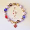 Handmade Antique-Style Glass Bead Bracelet Men Women 17-Bead Ethnic Style Charm With Mythical Beast Motif