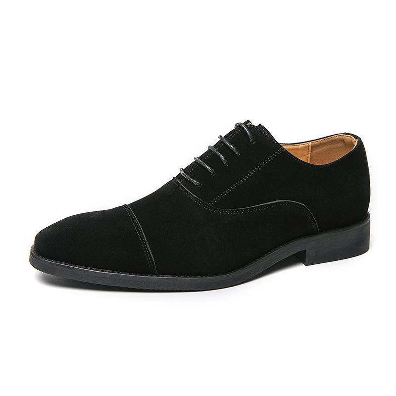 Large size matte leather three joints pointed business dress leather shoes size 38-48 groom wedding shoes men