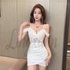 Socialite Chic Low-Cut Mesh Camisole Nightclub Mini Dress