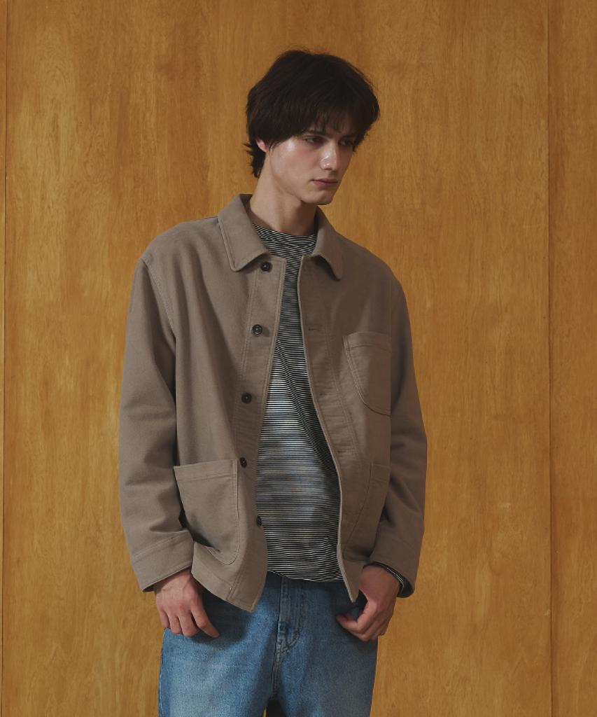 Regards Keats Moleskin Work Jacket - Taupe