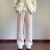Tykkere fleeceforede bomullsbukser for kvinner Varm avslappet kuldebestandig ekstrem kulde bomull vide ben bukser dame