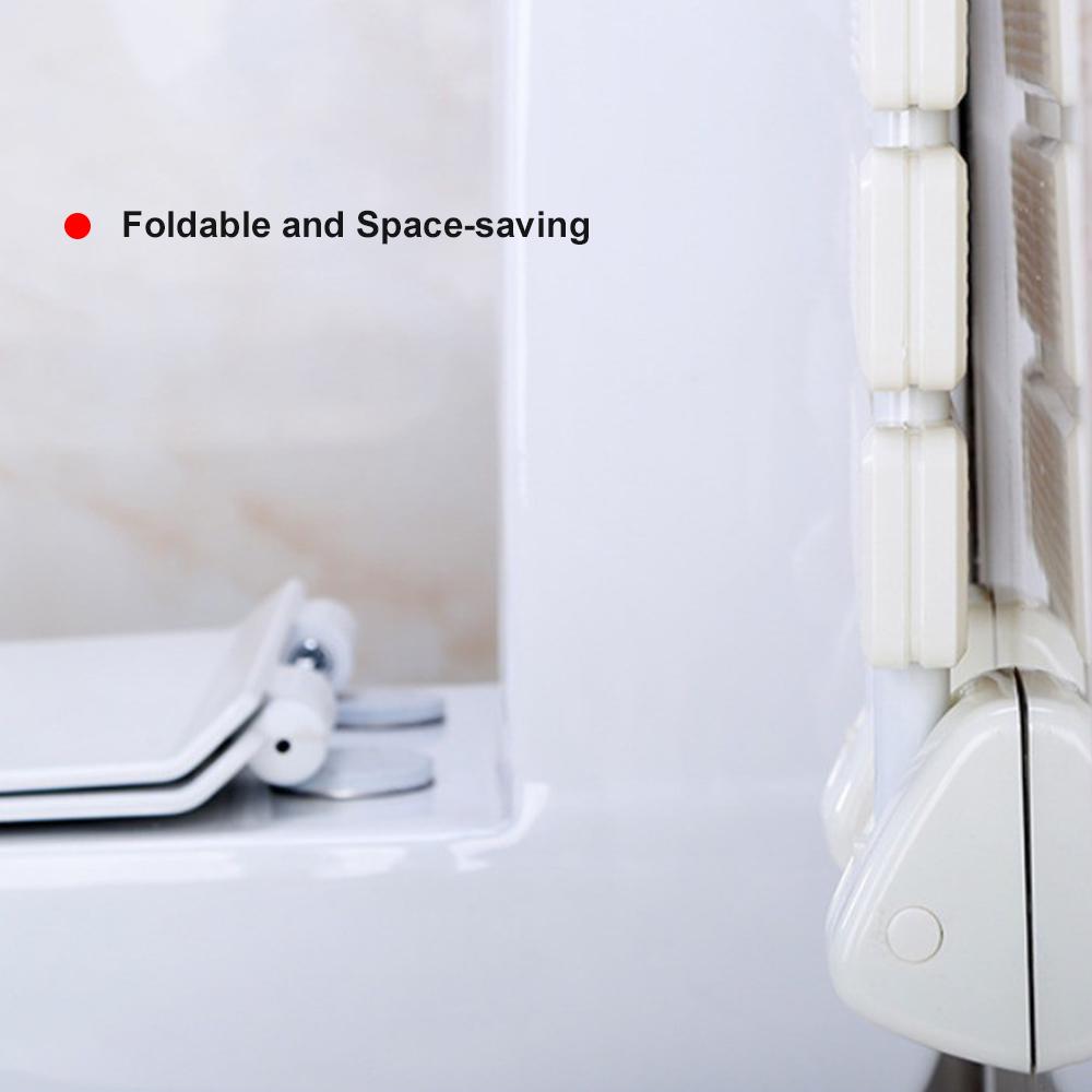 Wall Mounted Foldable Bath Stool 220 Lbs Bearing Weight Non Slip Folding Shower Seat Entryway Stool Bench for Elderly Pregnant Women and Patients