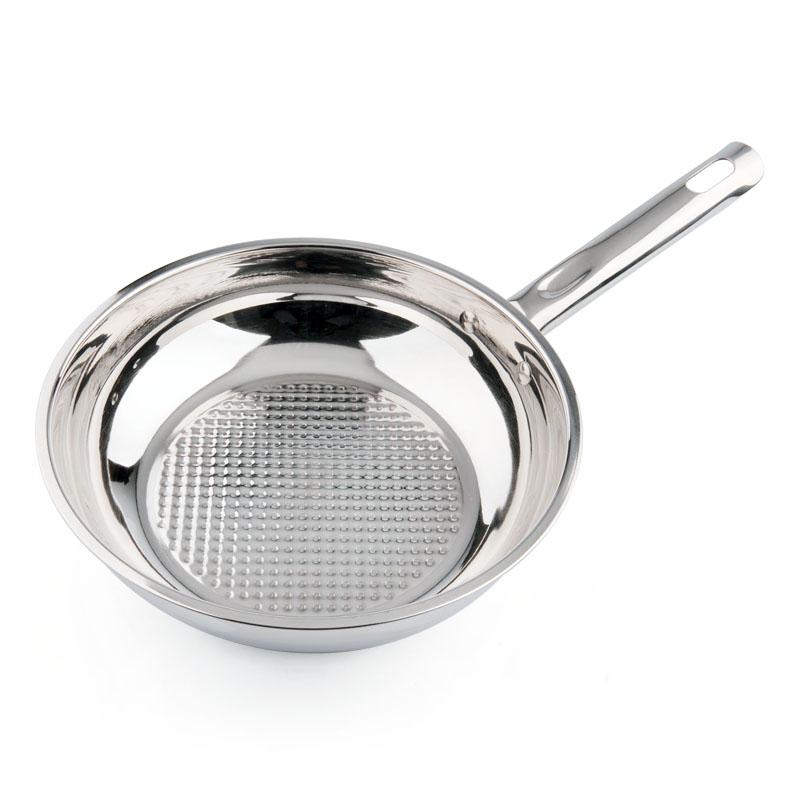 Hot Sale 28cm Non Stick Stainless Steel Fry Pan With Glass Lid Stainless Steel Frying Pan 28cm