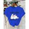 Bunny Is Tired T Shirts Lazy Bunny Graphic Tee Women Casual O Neck Short Sleeve Loose Streetwear Cute Rabbit Print T-Shirt Tops