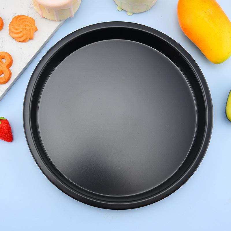 10-Inch Round Non-Stick Carbon Steel Pizza Pan Set (Black)