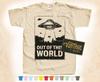 Black Print OUT OF THIS WORLD T-SHIRT Tee Vintage Poster 12 Colors S-5XL
