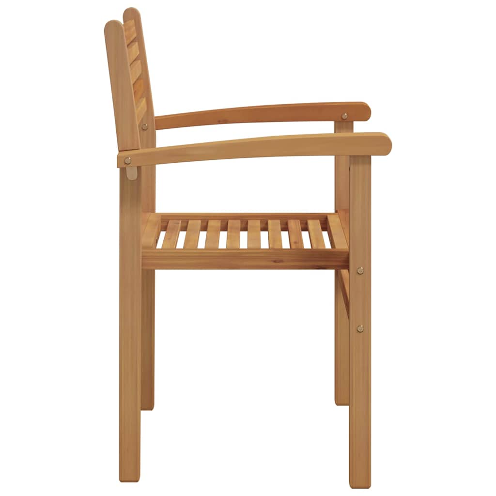 Chair Set of 4 Brown 56 X 55 X 90.5 Cm Solid Teak Wood