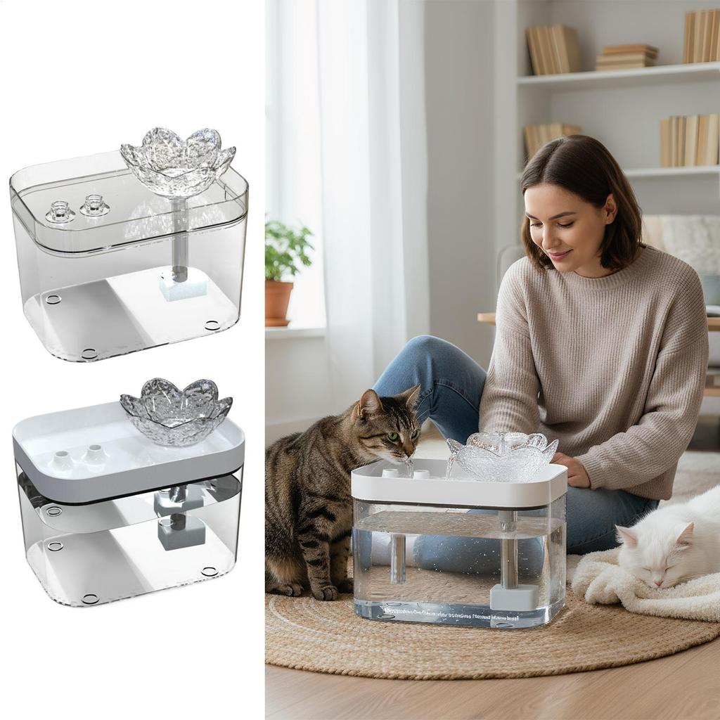 Cat Water Fountain USB Pet Filter Dispenser Silent Automatic Cat Water Fountain For Indoor Home Kitten Dog