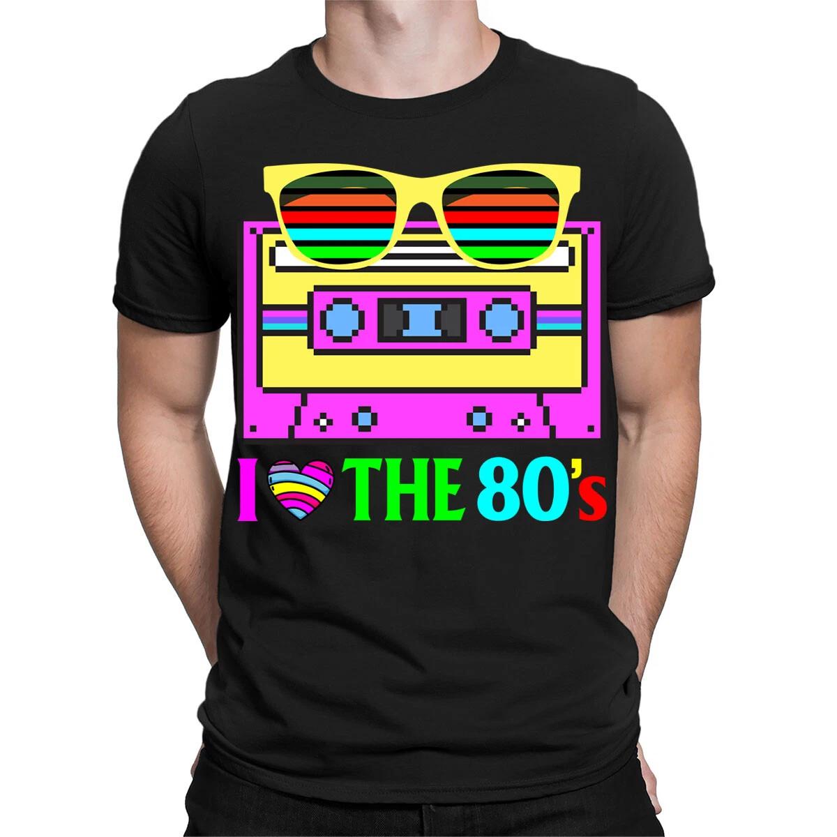 

I Love The 80s Fancy Dress Globe Party Neon Festival Mens Womens T-Shirt5#TA-194 140