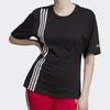 Adidas Originals Striped Retro Sports Style T-Shirt Women Tops Black EC0932