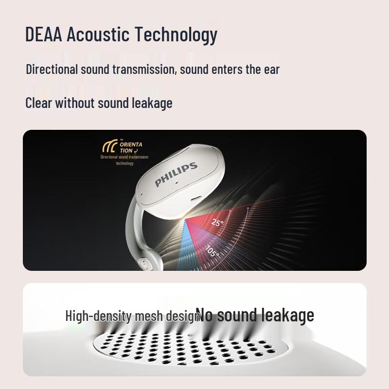 Philips TAT2708 Open-Ear True Wireless Ear-Hook Bluetooth Headset