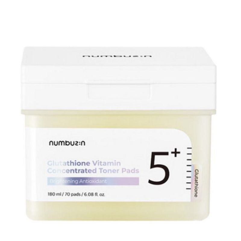 Numbuzin No.5 Glutathione C Blemish Trace Film Toner Pads Brightening Dark Spot Care 70 Pads 180ml