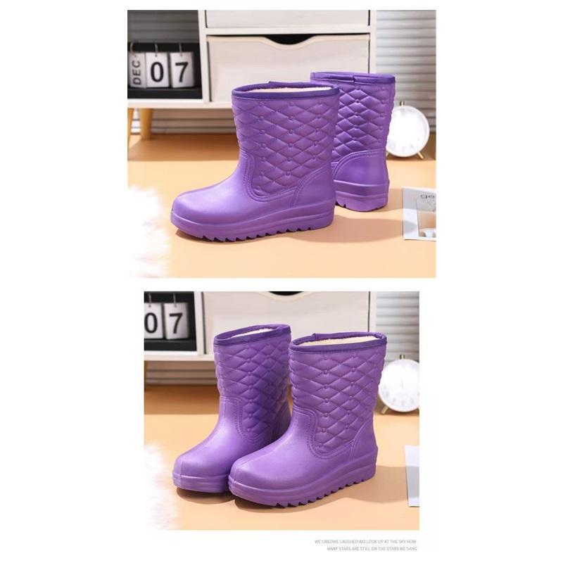 Winter Damen Leichte Samt Wasserdichte Und Anti-Ski Regenstiefel