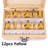 12pcs 8mm Router Bit Set Trimming Straight Milling Cutter Wood Bits Tungsten Carbide Cutting Woodworking Trimming