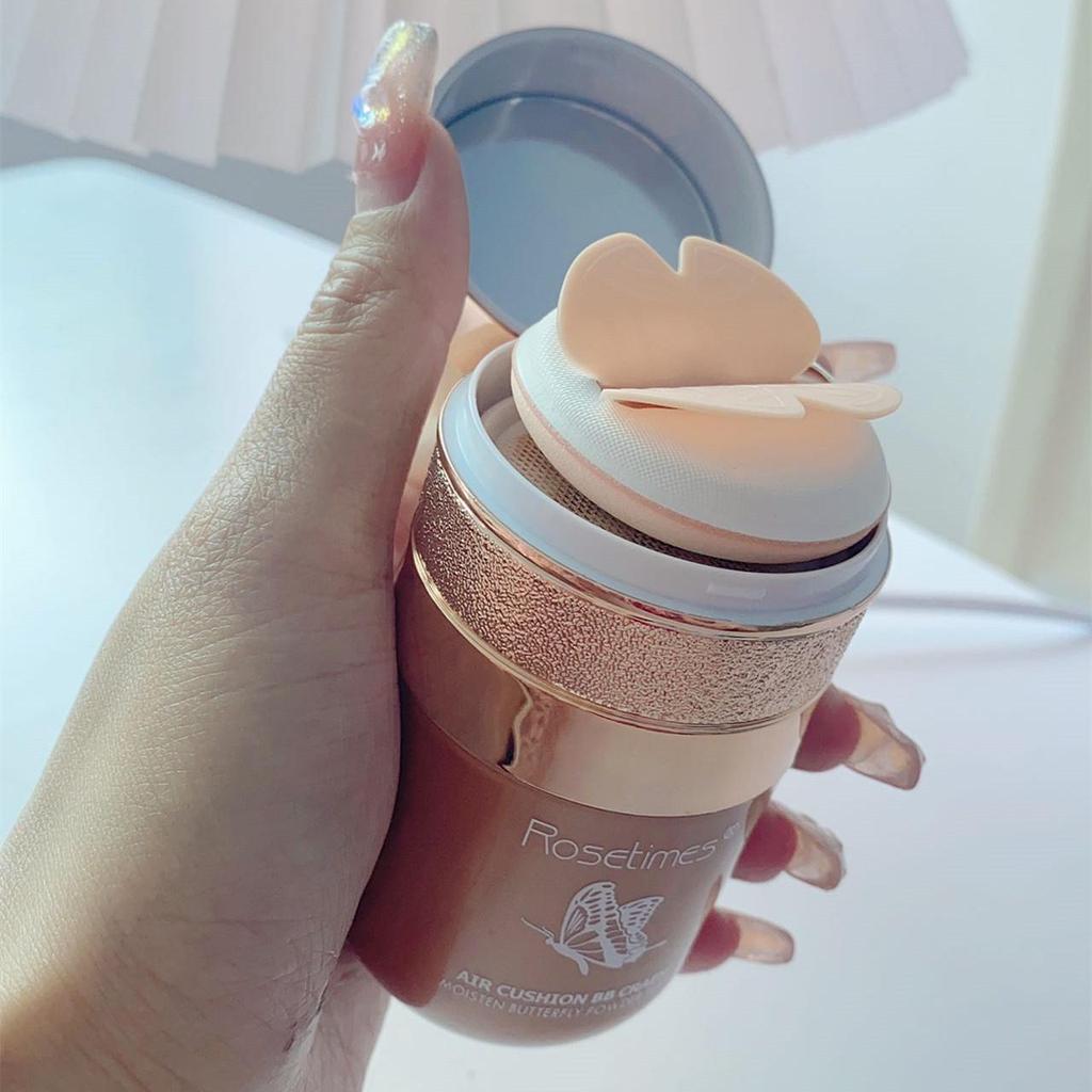 Rose Age No-Cakey Nude BB Cream Foundation & Primer with Butterfly Puff