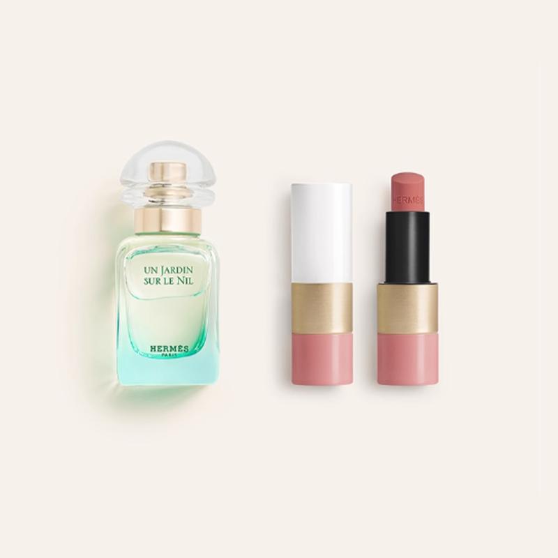 Hermes Perfume + Gift Box Set Eau de Toilette EDT Floral and Fruity Fragrance + 28973674-Two-piece set: Nile Garden 30ml + #49 Magnificent Lipstick 4g