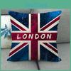 Charming Linen British Flag Pillow Cover Cartoon Design 45x45cm For Living Room