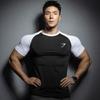 Men's Quick-Dry Color-Block Running T-Shirt - High Elasticity, Short-Sleeve Fitness Top