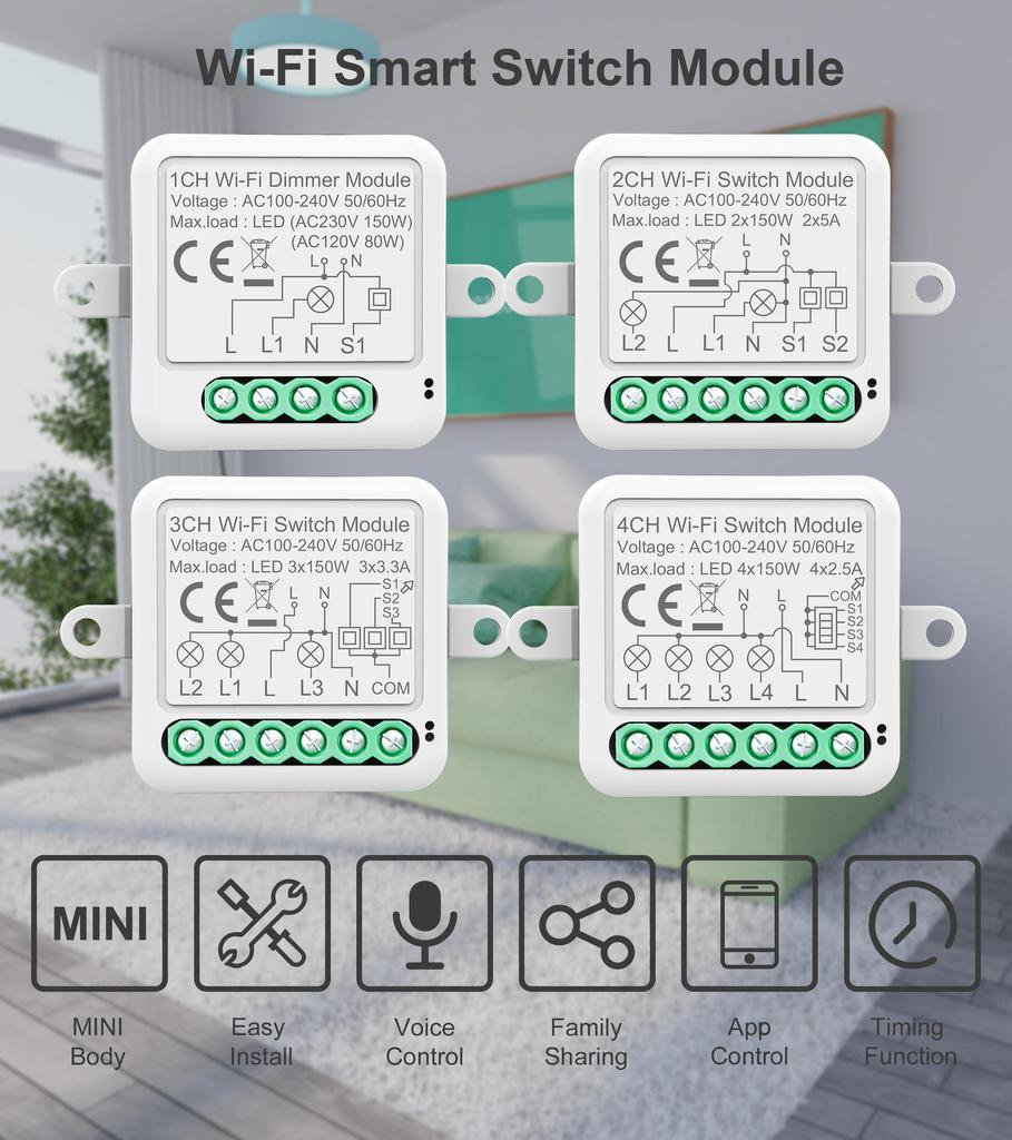 Graffiti WiFi Smart Switch with Alexa and Dual Remote Control Timer