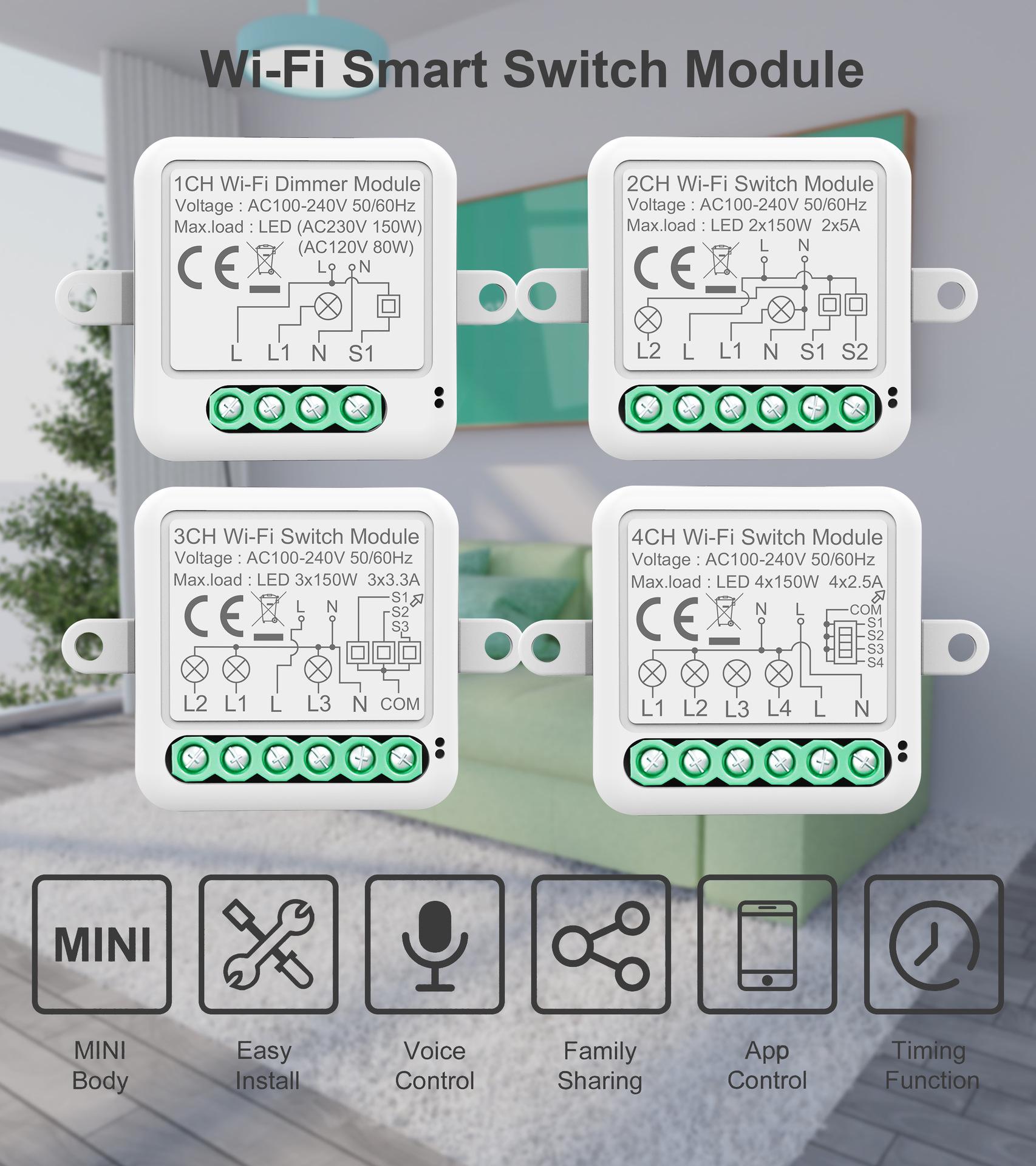 Graffiti WiFi Smart Switch with Alexa and Dual Remote Control Timer WiFi Single Channel