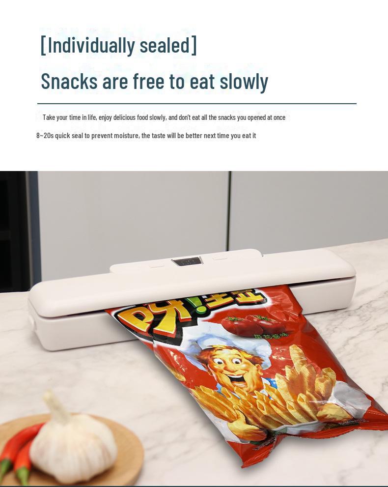 Compact Automatic Vacuum Sealer for Kitchen and Food Packaging