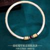 New Tang grass pattern couple bracelet silver-plated roll grass pattern enamel painted gold solid bracelet New Chinese Qixi Festival gift