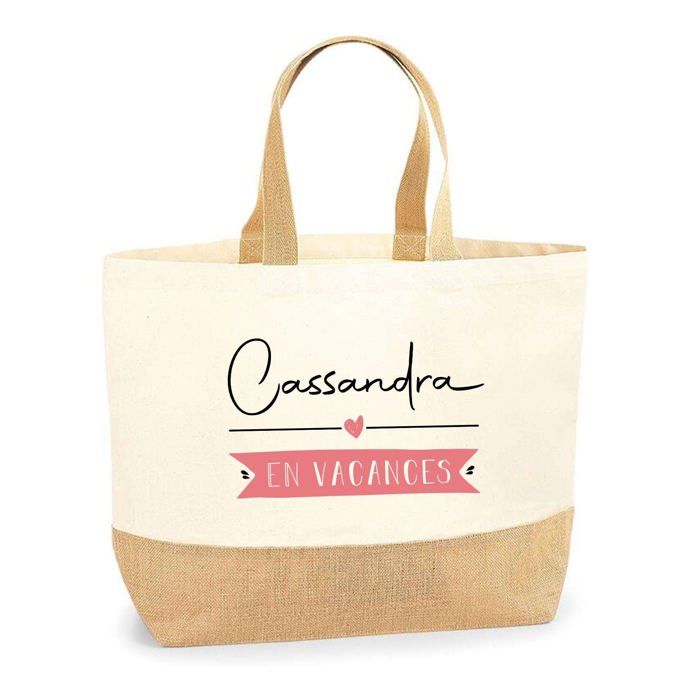 Cabas en jute - PLANETEE - Cassandra en Vacances - Multicolore - Écologique - Fabriqué en France