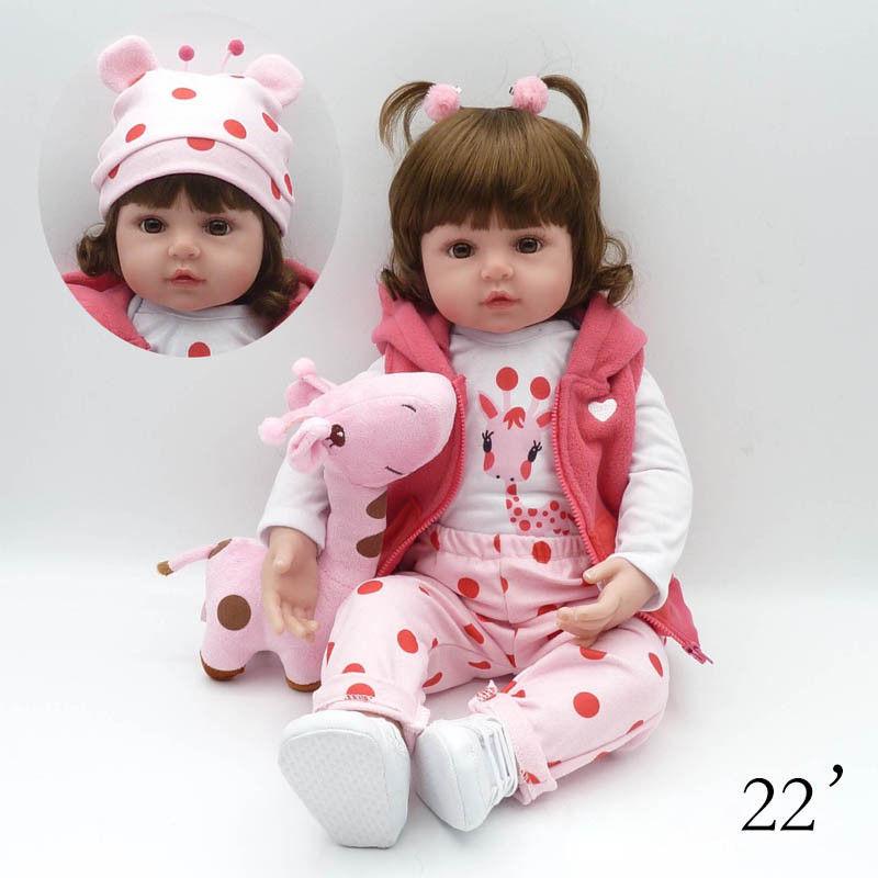 48cm Cloth Body Fawn Short Curly Hair Reborn Doll Toy