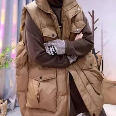 New Autumn and Winter Down Cotton Vest Women's Winter Long Wear Loose Joker Vest Vest Vest.