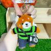 Cartoon Red Panda Plush Keychain Stuffed Red Panda Wearing Sweater Bag Charm with Mini Camera for Backpack Handbag Car Key Accessories