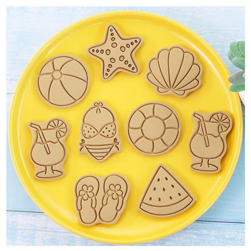 16 Stück/Set Sommer Strand Thema Ausstecher Kunststoff Keksformen Keksstempel DIY Kuchenformen Küchenwerkzeug