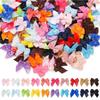 100Pcs/Set Polychrome Satin Bows Patches Applique Mini Bow Tie DIY Clothes Sewing Decoration