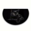 1 Stück Schwarzes Katze Muster Halbkreis Willkommen Fußmatte Rutschfest für Außen Terrasse Veranda Küche Badezimmer Eingangsbereich Bodenmatte