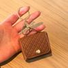Imitation Leather Keychain Pendant Rhomboid Embossing Mini Handbag Shape Keychain with Dual-Purpose Buckle Backpack Accessories
