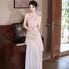 Lyserød national stil ny kinesisk hals Suzhou lang cheongsam forbedret ung 1011 ny kvinders høje sans sommer