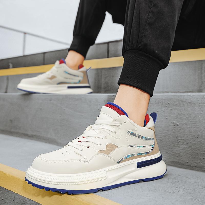 Original Design Board Men's High-Top Breathable Shoes Thick Bottom Casual Sports Sneakers Fashionable Shoes For Male Students