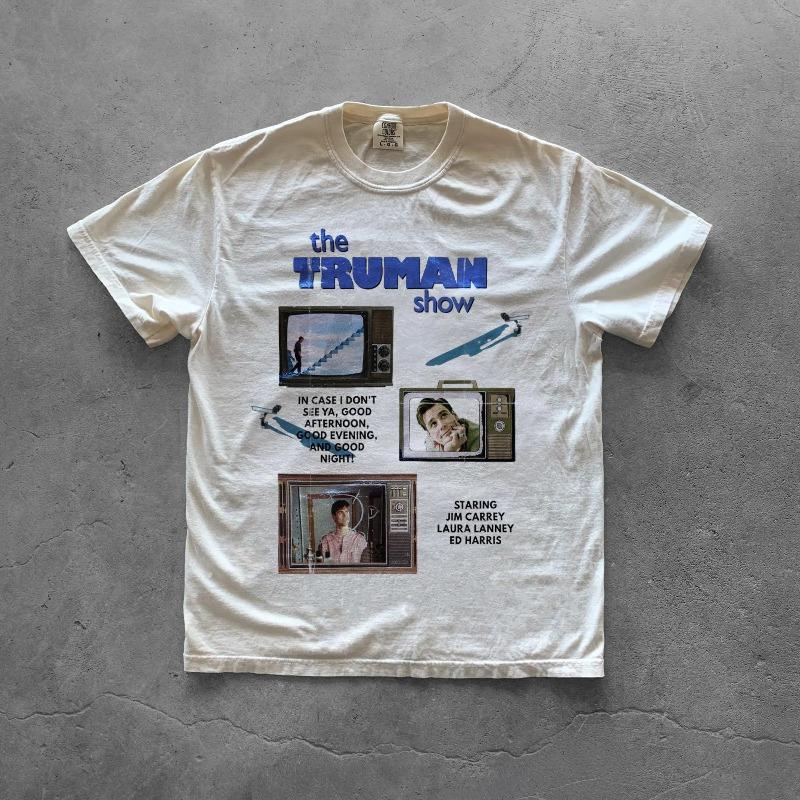 

TruUnisexs World Retro Movie Tshirt Summer New Y2K Cotton Casual Fashion Unisex Tshirt S