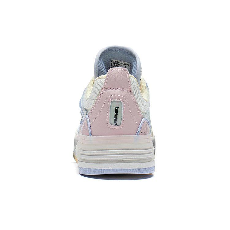 Li Ning Wave Non Slip Lightweight Low Top Skateboard Shoes Women's White Pink Yellow AGCS030-2