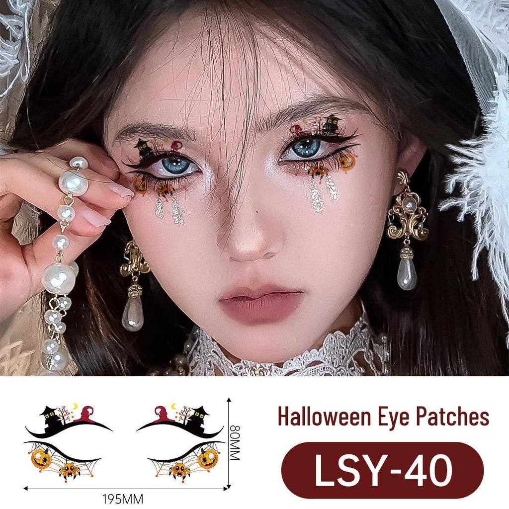 Scary Halloween Temporary Tattoo Stickers: Pumpkin, Spider Web & Eye Designs