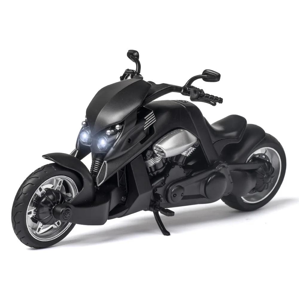 1/12 V-REX Motorcycle Car Model Toy Alloy Diecast High Simulation with Light Sound Motorbike Vehicle for Adult Collection Gifts