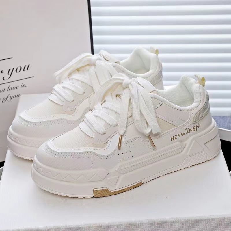 Sneakers ins spring new thick-soled non-slip student lightweight casual board shoes tide 35 белый