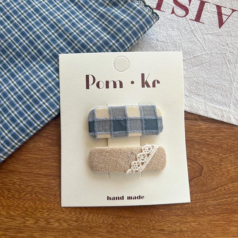 Plaid & Solid Color Korean Hair Bows - Girls' BB Clips and Hairpins