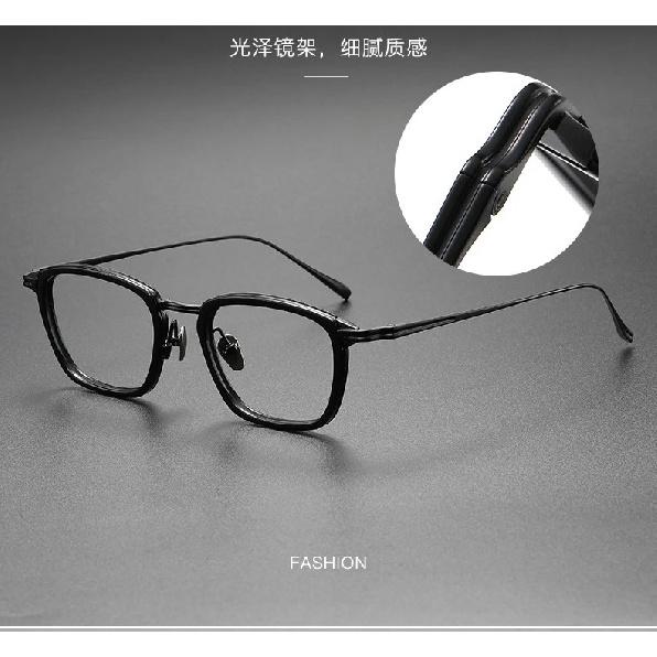 Top Quality Handmade Acetate Titanium Glasses Frames Men Women Luxury Transparent Square Eyeglass Frame Business Eyewear
