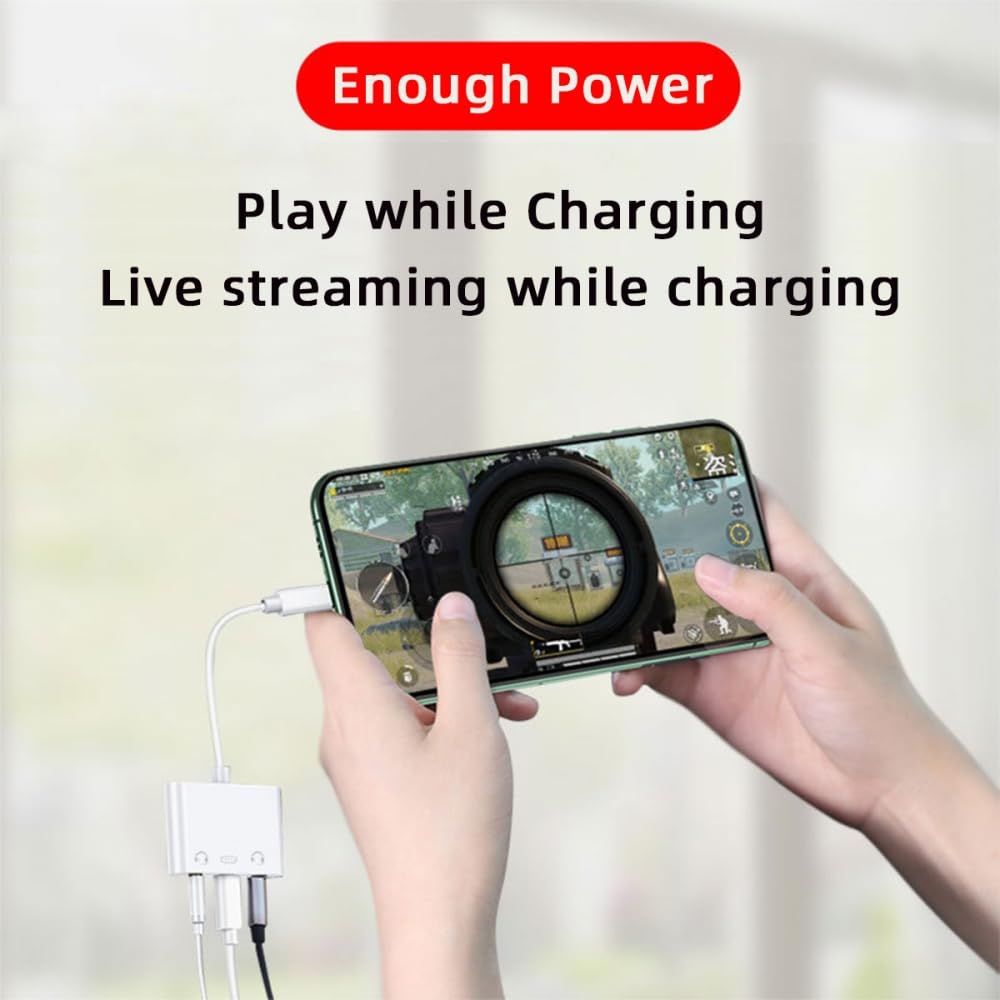 CY Type C USB-C To Dual 3.5mm Audio AUX & MIC Sound Card with PD Power Charging Adapter for Laptops, Tablets, and Mobile Phones