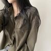 Simple Single Breasted Loose Casual Solid Long Sleeved Shirt And Blouse Office Lady Trend Short Top Simple Elegant White Clothes