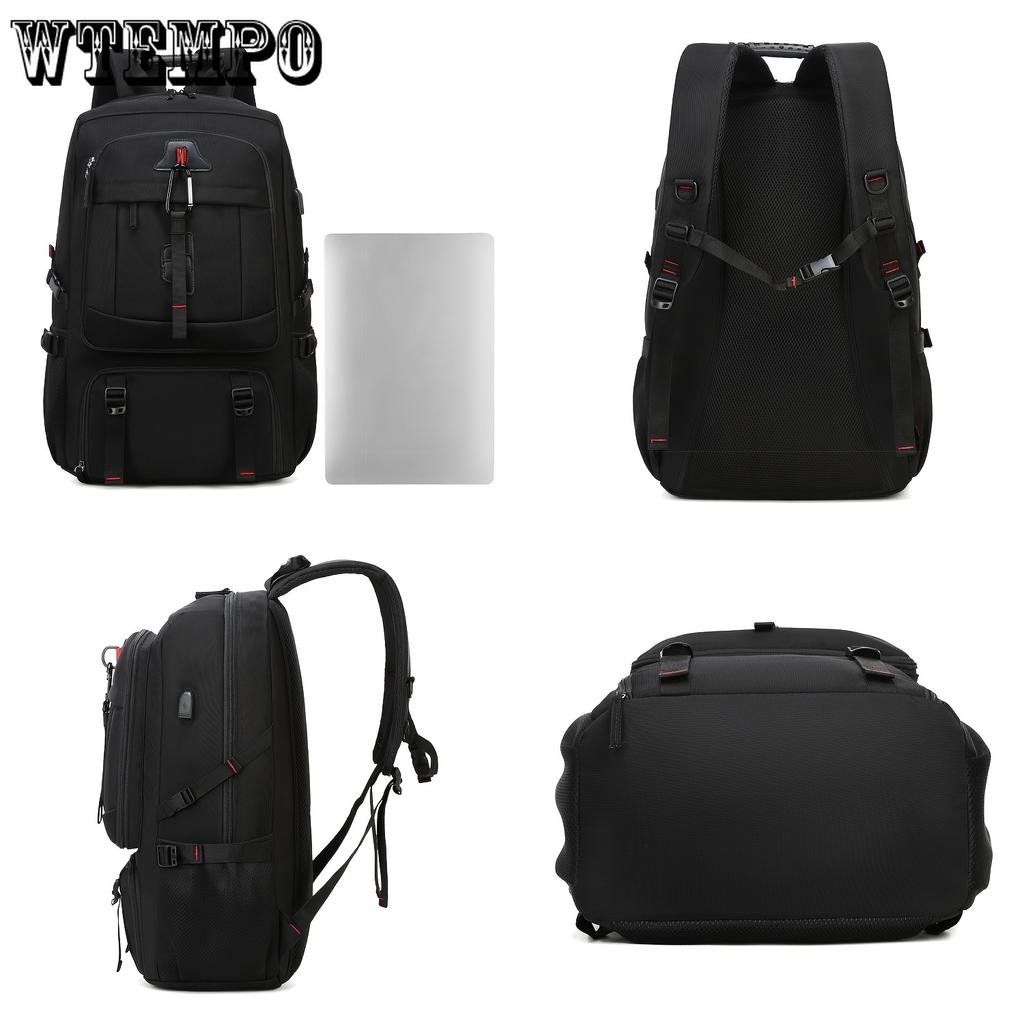 Spacious 17-inch Laptop Backpack For Travel, Camping, And Outdoor Activities, With Separate Compartment For Shoes, Suitable For Both Men And Women.